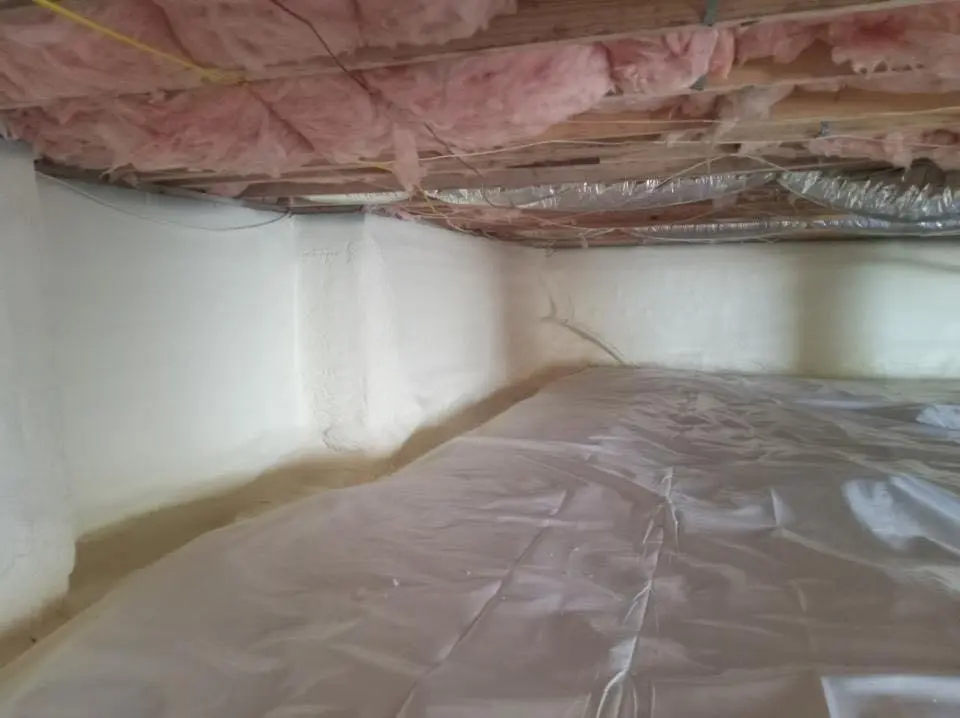 Crawl space encapsulation with closed-cell spray foam for Roof Maintenance in Newark